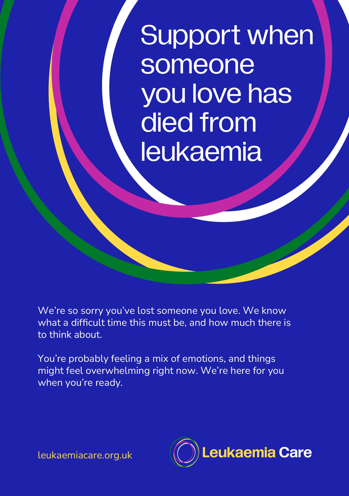 Support when someone you love has died from leukaemia