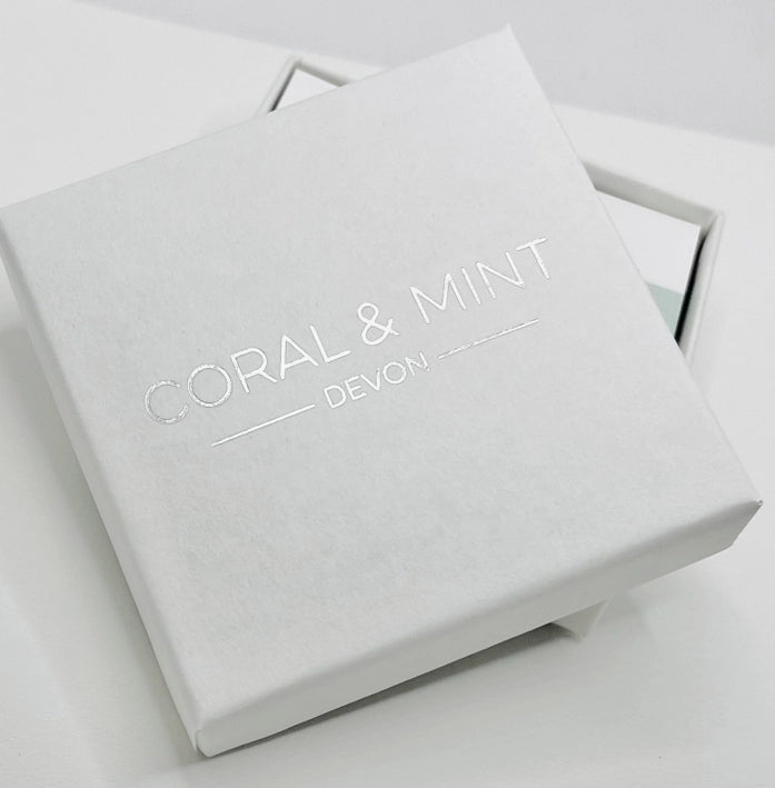 Mini Coral Enamel Circle Studs