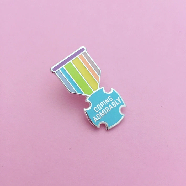 Coping Admirably Medal Enamel Pin