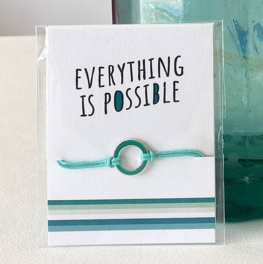 ‘Everything Is Possible’ Sentiment String Charm Bracelet