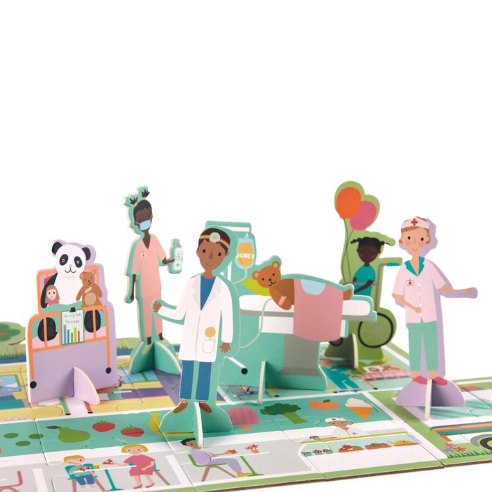 Happy Hospital 60pc Floor Puzzle with Pop Out Pieces