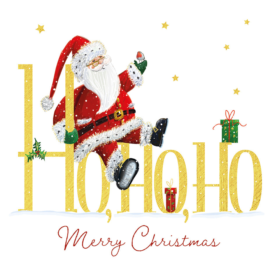Ho Ho Ho Santa Christmas Cards – Pack of 10