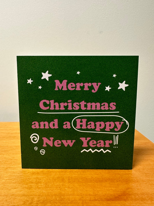 'Merry Christmas and a Happy New Year' Christmas Card (Pack of 10)