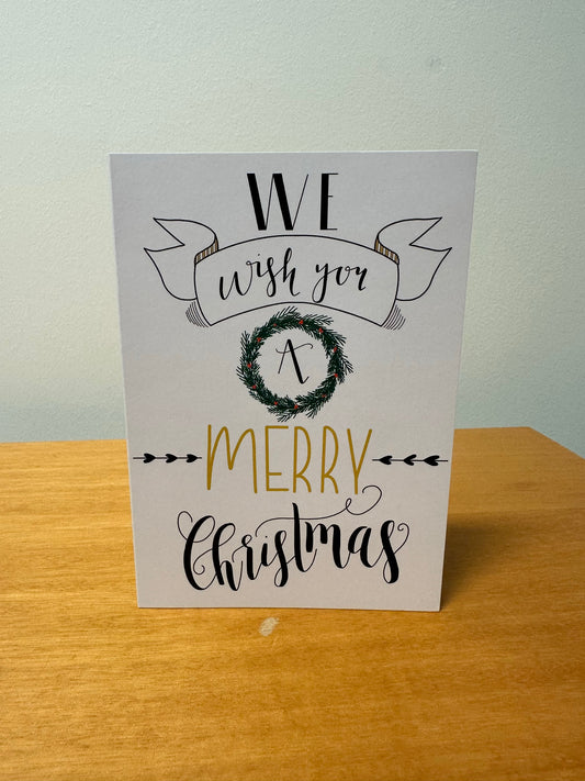 'We Wish You a Merry Christmas' Christmas Card (Pack of 10 cards)